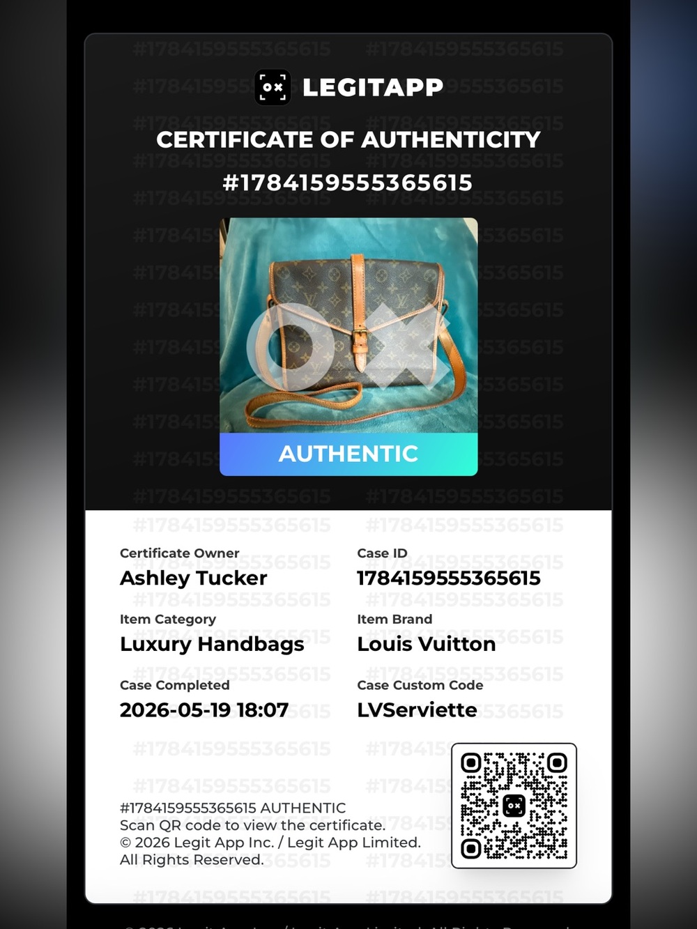 Rare Vintage Louis Vuitton Portable Serviette Crossbody ✨ Comes with COA - Picture 16 of 16